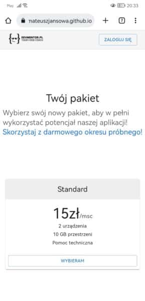Zrzut ekranu ze smartfona Huawei P20